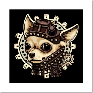 Chihuahua Steampunk Dog Lover Puppy Posters and Art